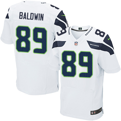 Men's Elite Doug Baldwin Nike Jersey White Road - #89 NFL Seattle Seahawks